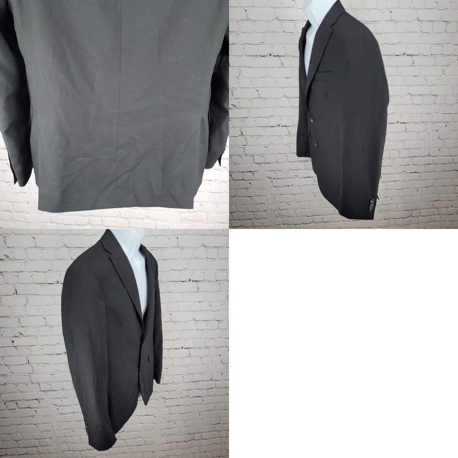 Kenneth Cole Kenneth Cole Reaction Black Stretch 2 Button Vented Blazer Jacket Mens 38R Size 38R - 9 Thumbnail