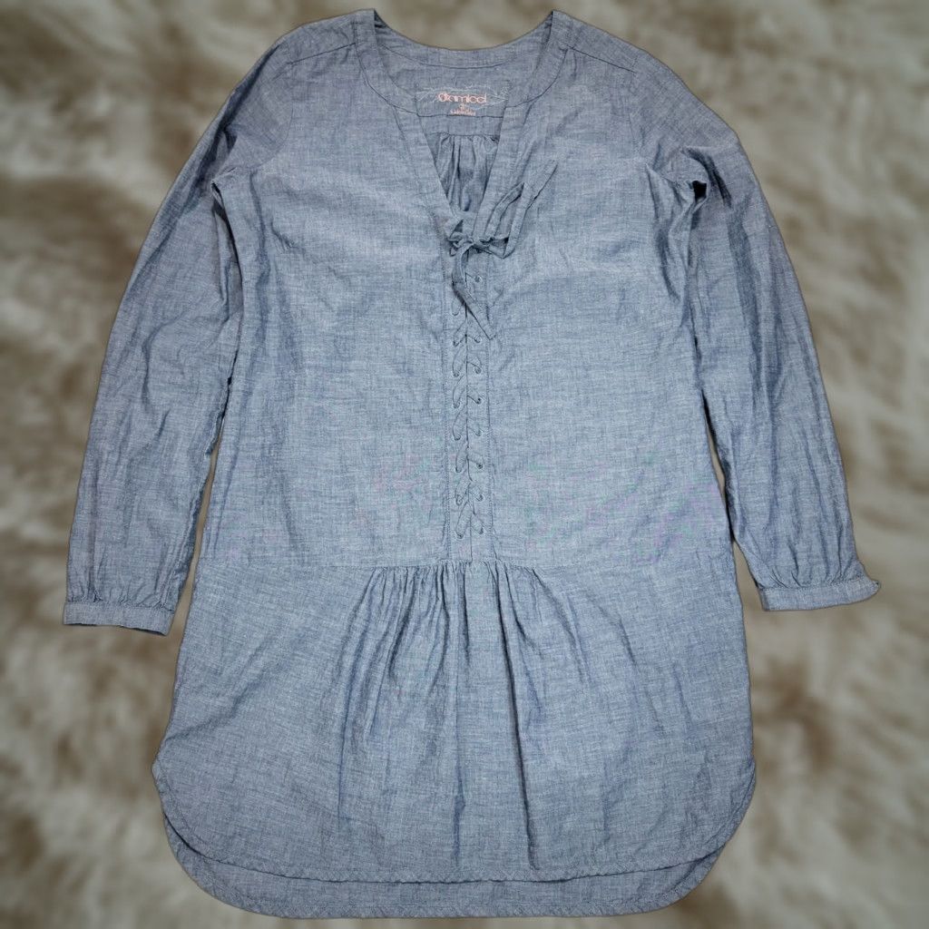 Gramicci Gramicci Chambray Dress Tunic Short Boho Hemp Organic Cotton Casual Women's Sz S Chambray Bohemian Mini Shift Dress Womens S Color Chambray Size 28" / US 6 / IT 42 - 1 Thumbnail