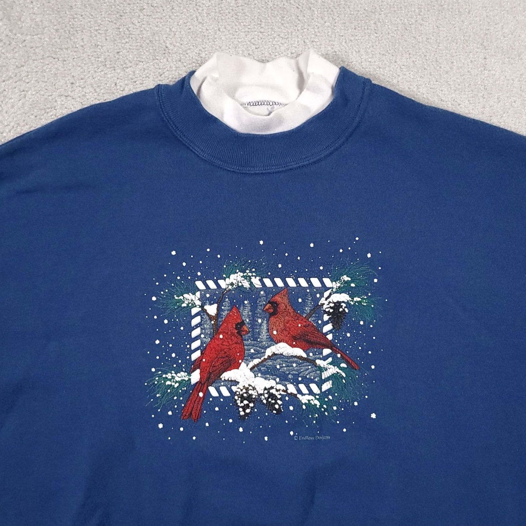 Vintage VINTAGE Pleasant Shade Grandma Sweatshirt Women XL Blue Winter Snow Birds USA Sweatshirt Pullover Crew Neck Long Sleeve Casual All Seasons Mens/Womens Size XL / US 12-14 / IT 48-50 - 3 Thumbnail