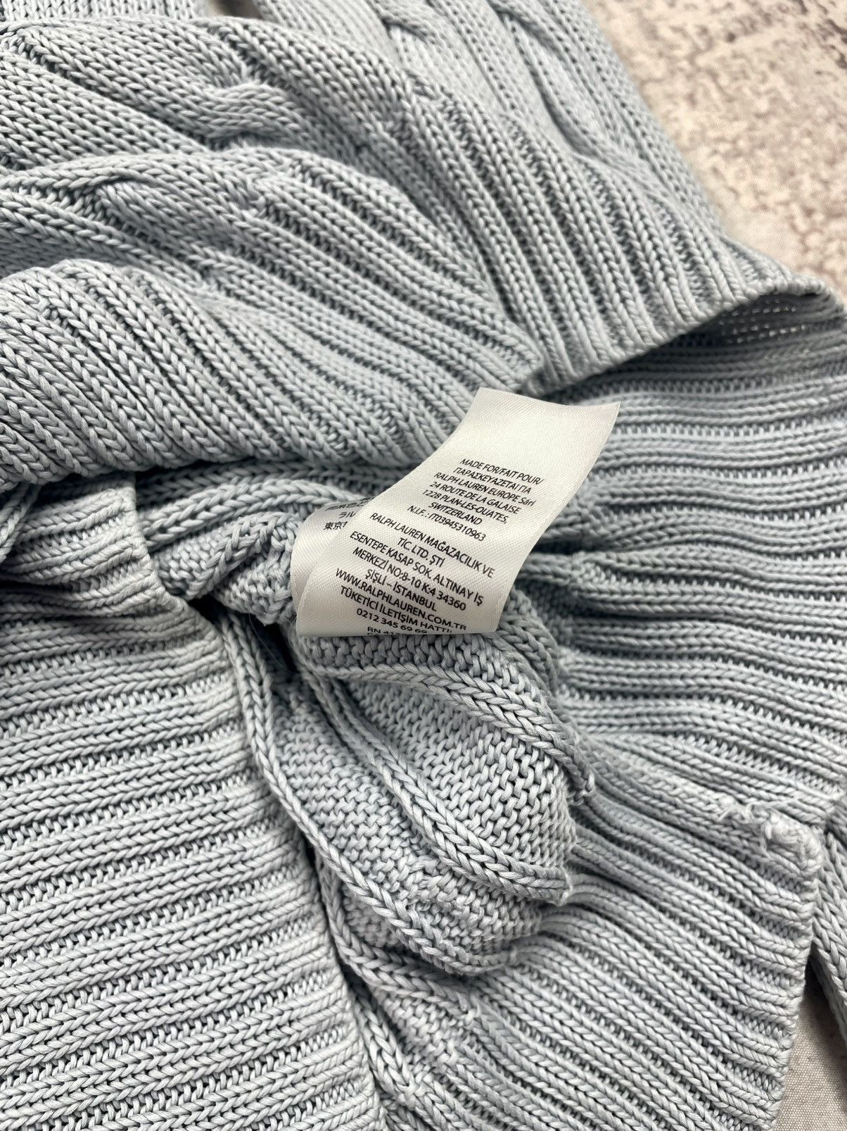 Polo Ralph Lauren Polo Ralph Lauren M Cable Knit Sweater – Gray,Old Money egv Size M / US 6-8 / IT 42-44 - 7 Thumbnail