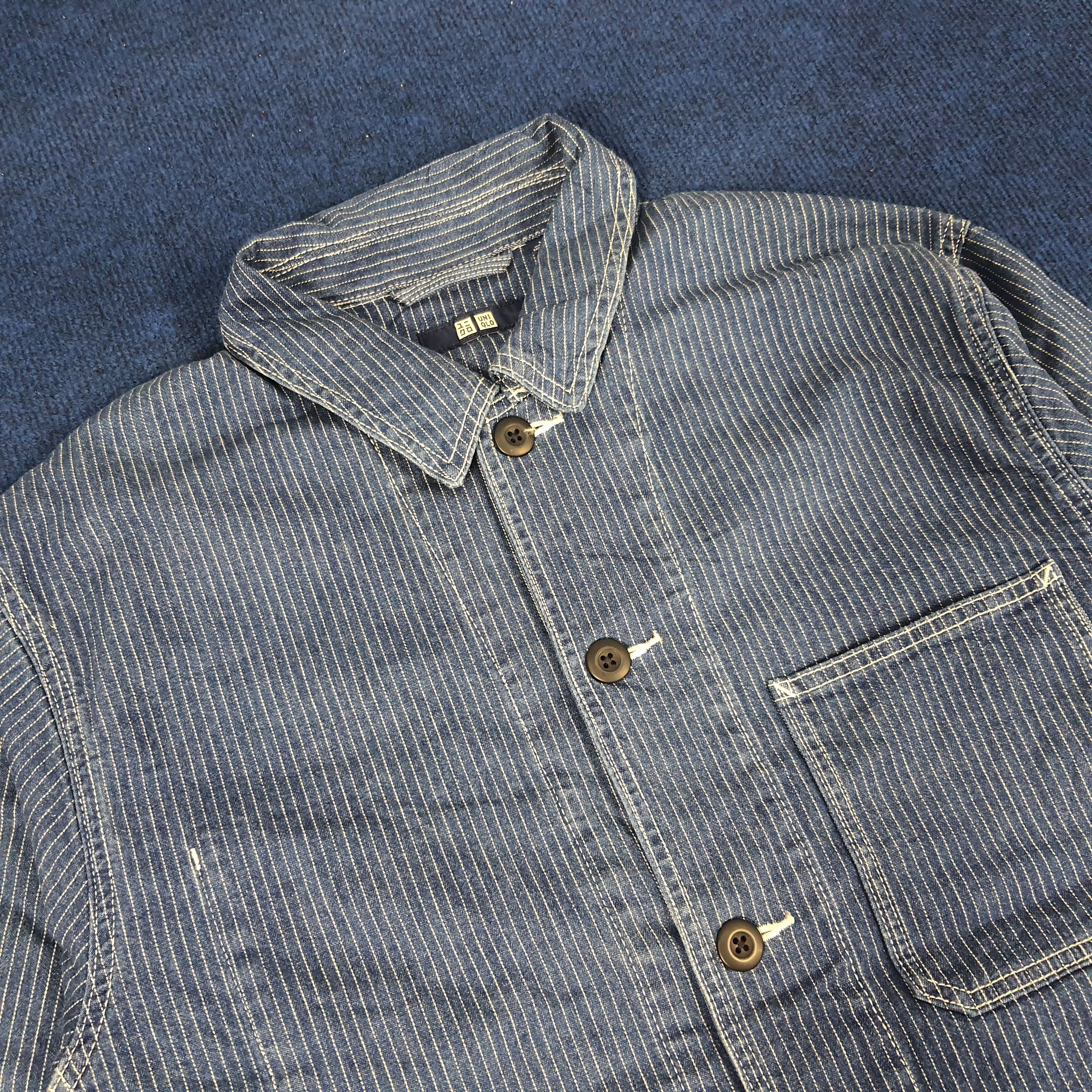 Japanese Brand × Uniqlo × Vintage Vintage Uniqlo Japanese Brand Denim Custom Logo Jacket Size US L / EU 52-54 / 3 - 4 Thumbnail