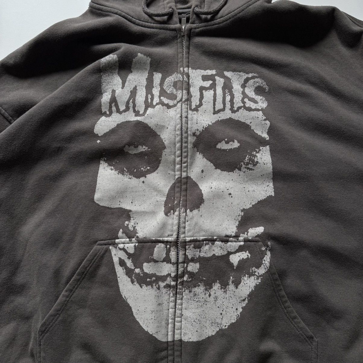Misfits Misfits Zip Hoodie Gray Washed Faded Vintage 90s Rock Metal Size US L / EU 52-54 / 3 - 5 Thumbnail