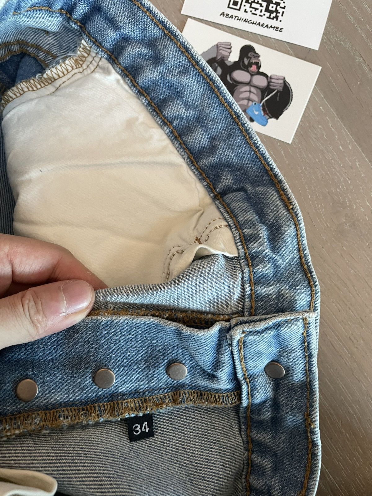 RRR-123 RRR123 Painted Repented Pants Indigo Size US 34 / EU 50 - 7 Thumbnail