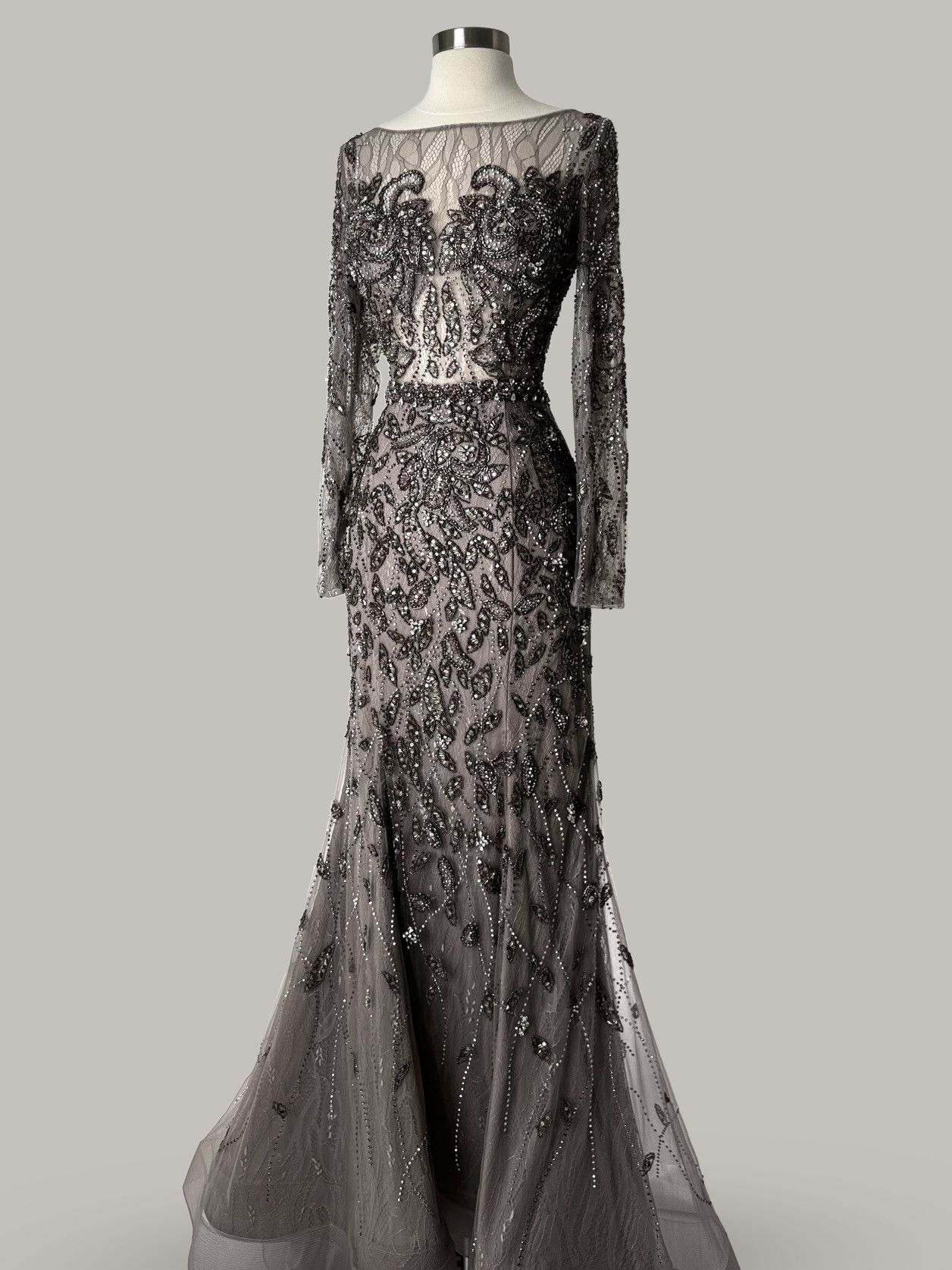 Other Brand New US 8 Jovani Maxi Brown Beaded Evening Dress Size M / US 6-8 / IT 42-44 - 1 Thumbnail