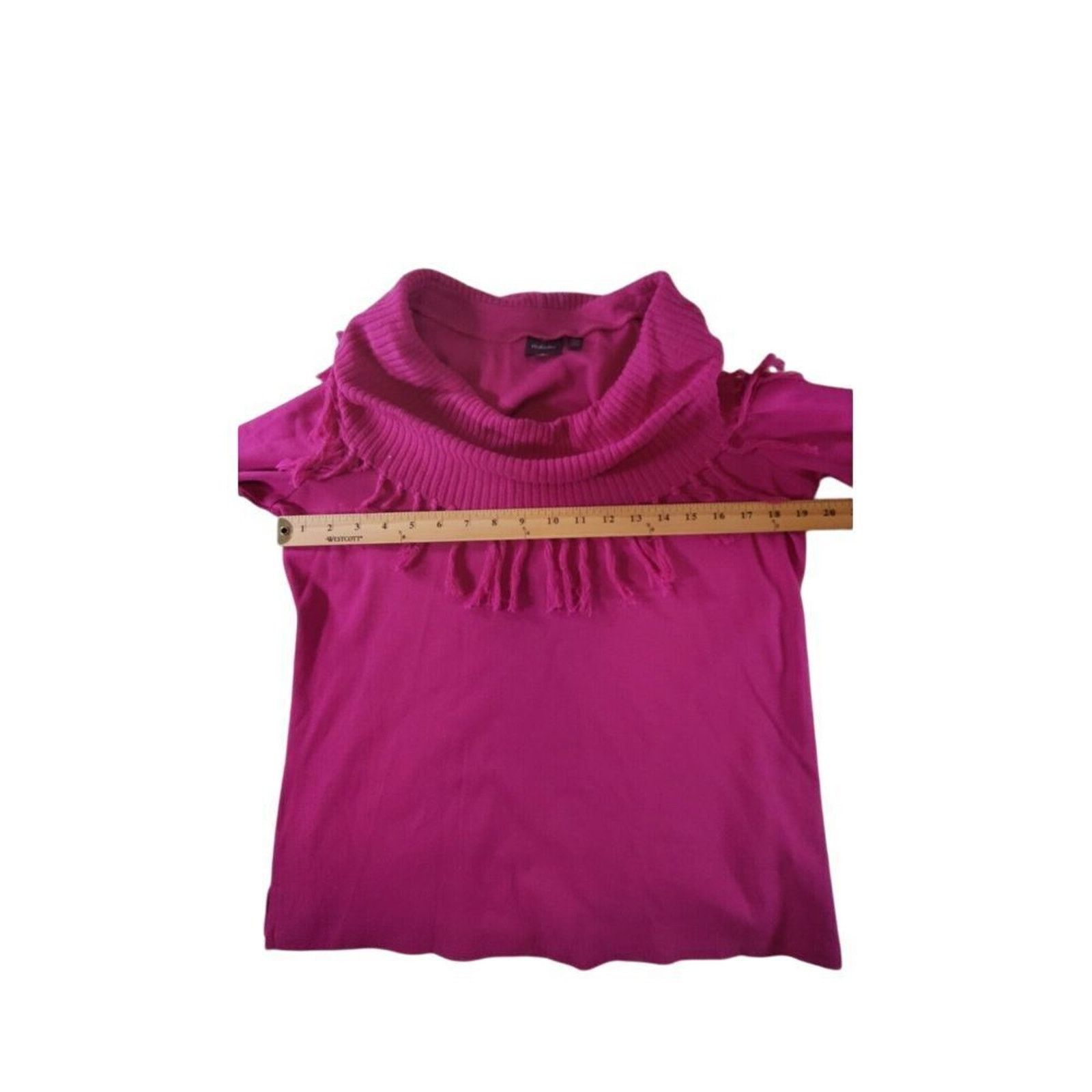 Other Rafaella Fringe Cowl Neck Sweater Magenta Petite Large Size L / US 10 / IT 46 - 3 Thumbnail