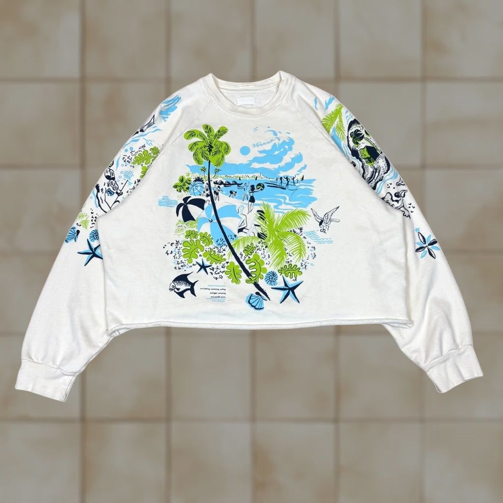 MOTHER Mother The Boost Crop Cut Off Sweatshirt Escape Route M Women's Size M / US 6-8 / IT 42-44 - 1 Thumbnail