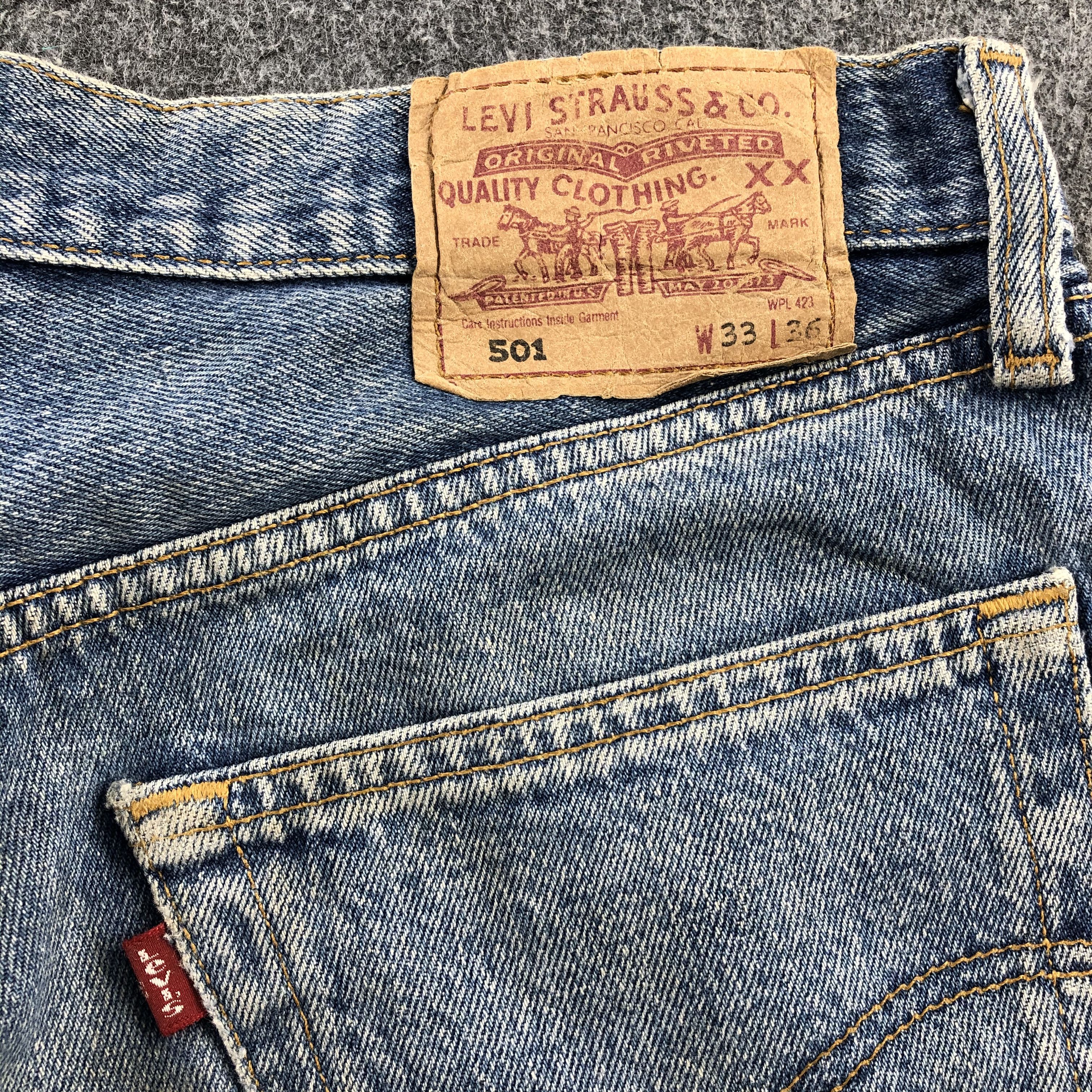 Levi's Vintage 90s Dirty Light Wash Levis 501 Jeans-JM926 Size US 31 - 6 Thumbnail