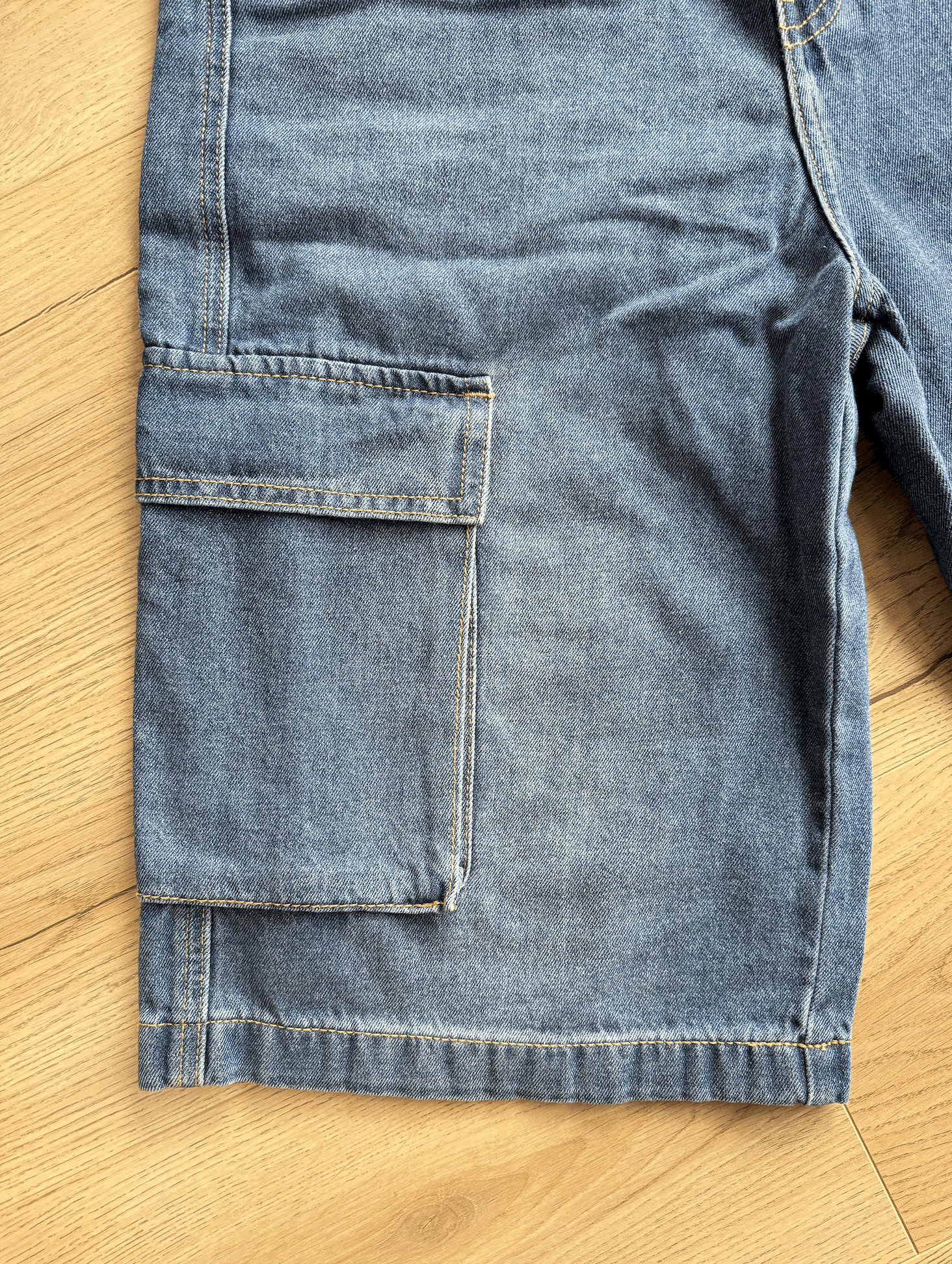 Carhartt × Palace Short Long Oversize en Jean Brut – Bermuda Jort Unisexe Size US 29 - 3 Thumbnail