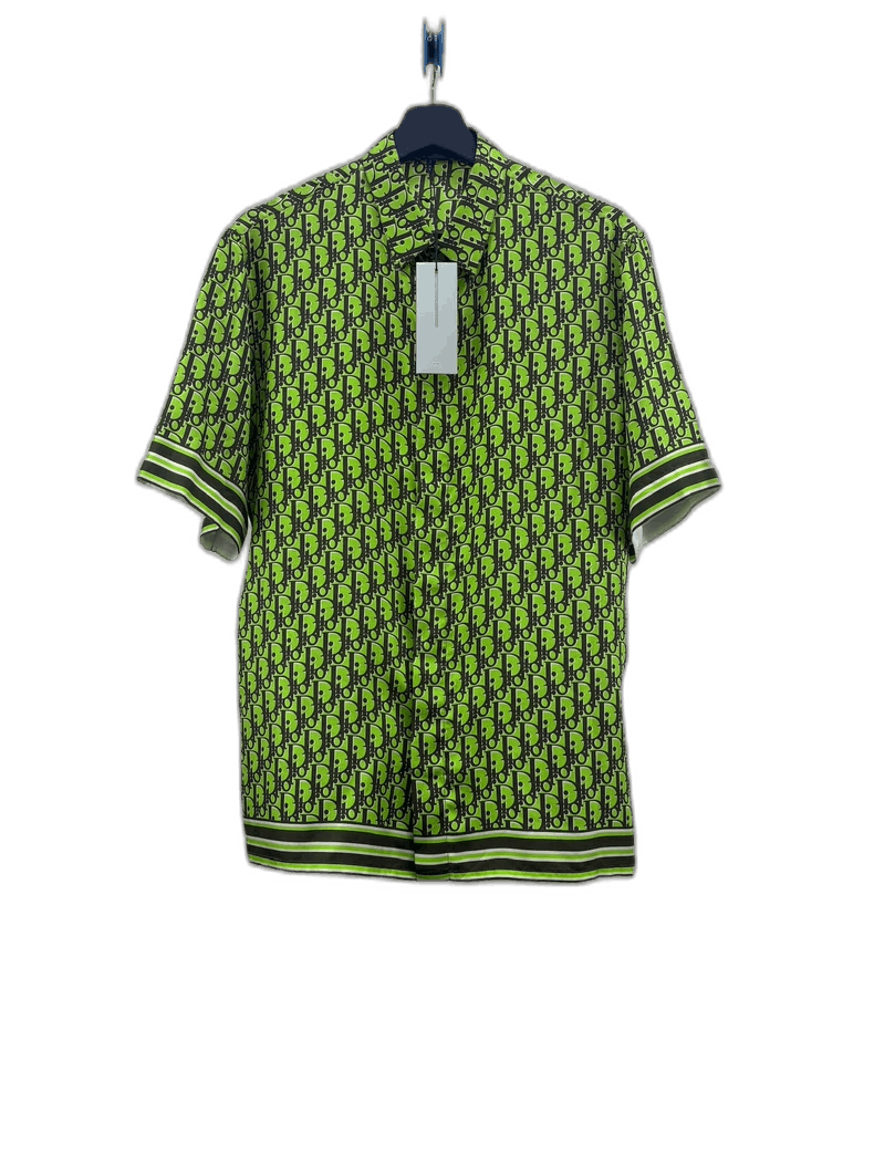 Dior Dior Green Silk Short Sleeve Shirt-yf Size US S / EU 44-46 / 1 - 1 Thumbnail