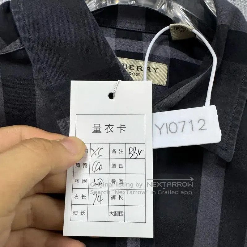 Burberry Burberry Dark Blue Cotton Men's Shirt. Size US XS / EU 42 / 0 - 7 Thumbnail