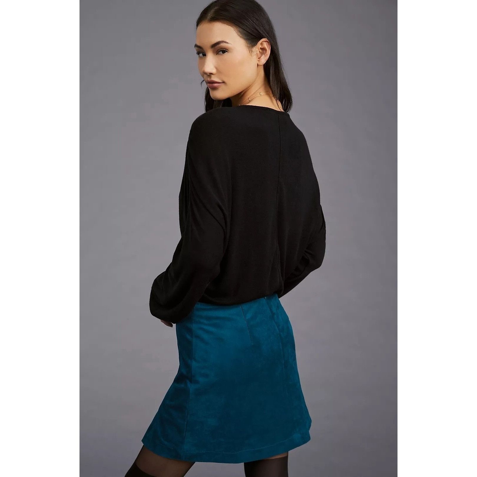 Anthropologie Self Contrast Amadi Black Long-Sleeve Bubble Top Anthropolog Size XS / US 0-2 / IT 36-38 - 3 Thumbnail