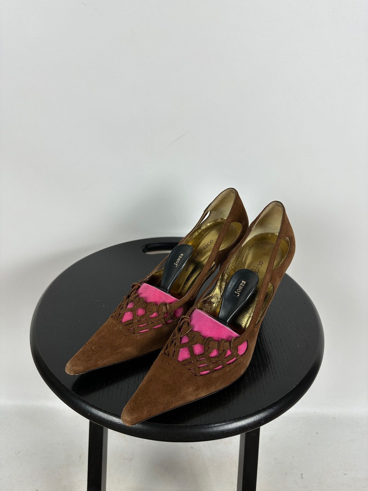 Dolce & Gabbana Vintage Dolce&Gabbana Suede Brown Heels Size US 7.5 / IT 37.5 - 1 Thumbnail
