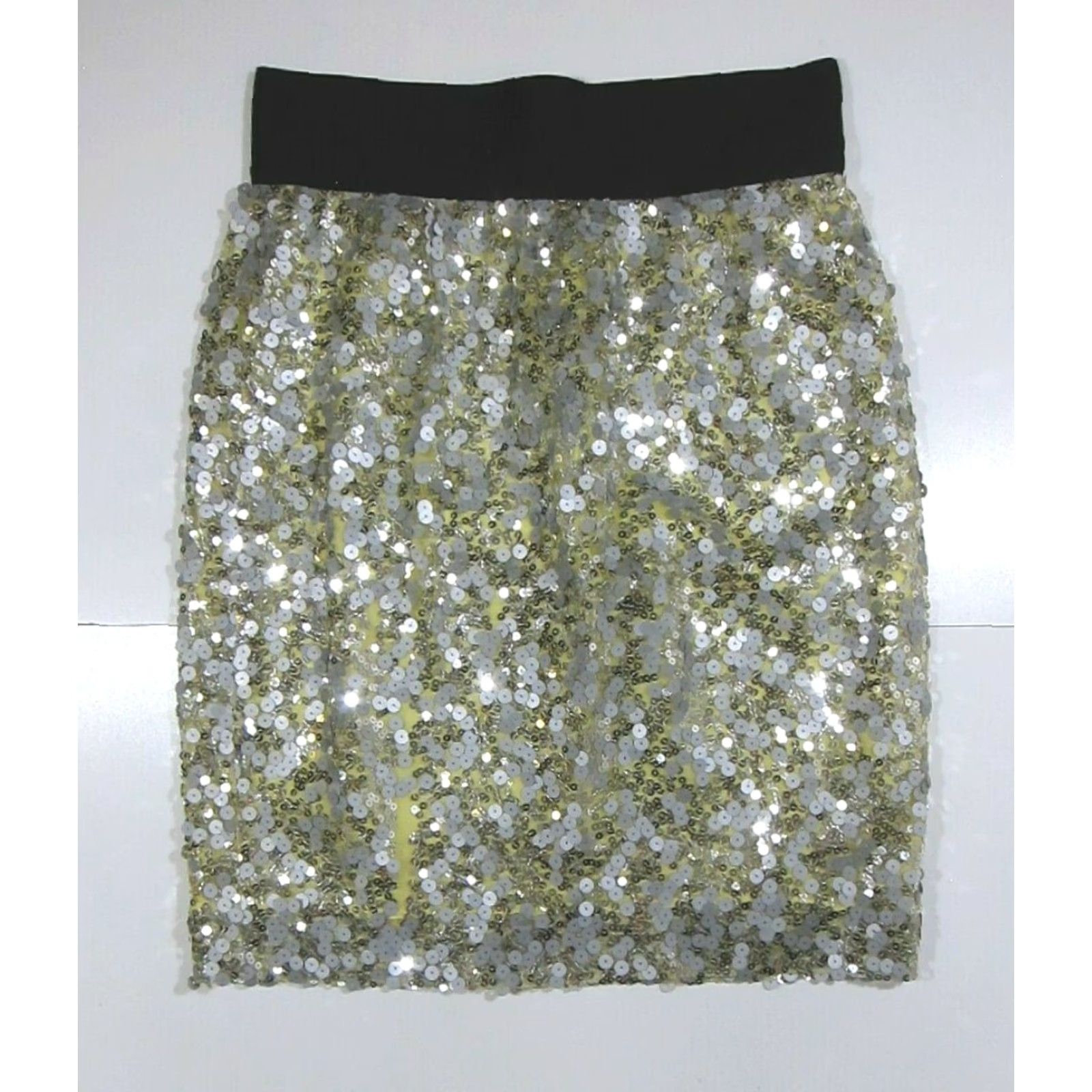 Robert Rodriguez Robert Rodriguez Mini Sequin Cocktail Skirt Women Size 6 Yellow Silver Black 100% Polyester Size 28" / US 6 / IT 42 - 7 Thumbnail