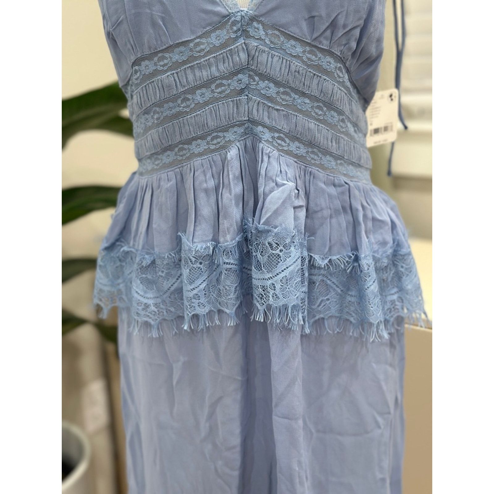 Free People Free People Kiki Peplum Midi Slip Dress in chambra Size M / US 6-8 / IT 42-44 - 4 Thumbnail
