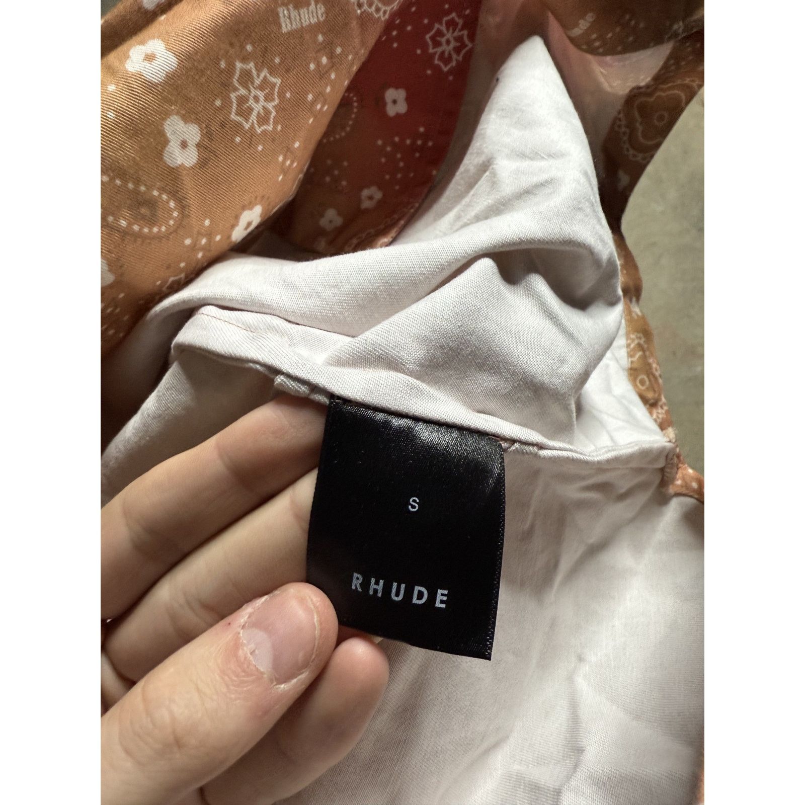 Rhude Rhude Button Up Orange All Over Print Used Small Size US S / EU 44-46 / 1 - 2 Thumbnail