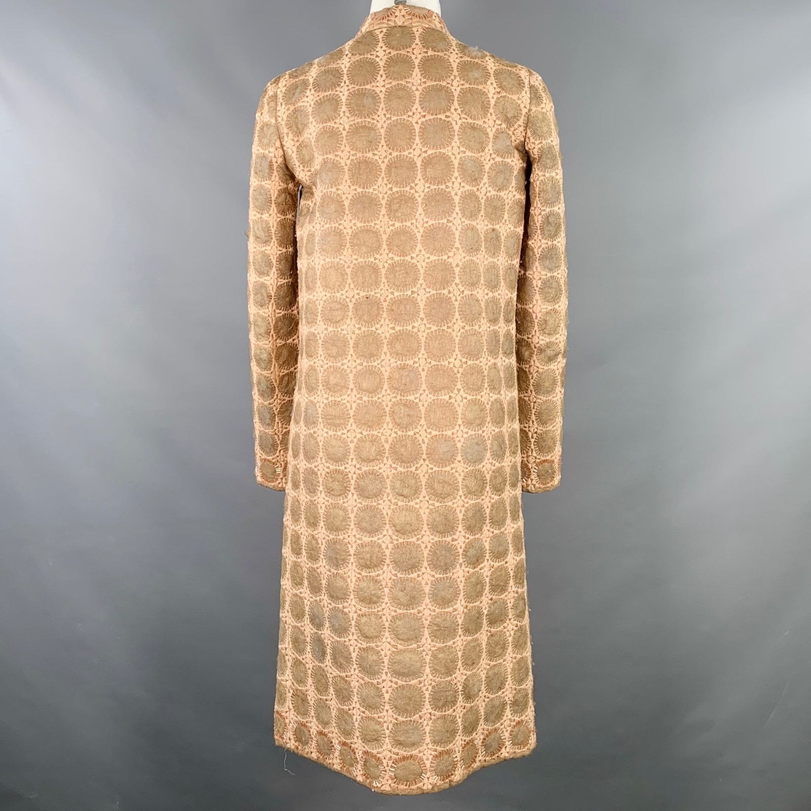 Mila Schon MILA SCHON Size 6 Beige Tan Polyester Circles Beaded Coat Size M / US 6-8 / IT 42-44 - 4 Thumbnail