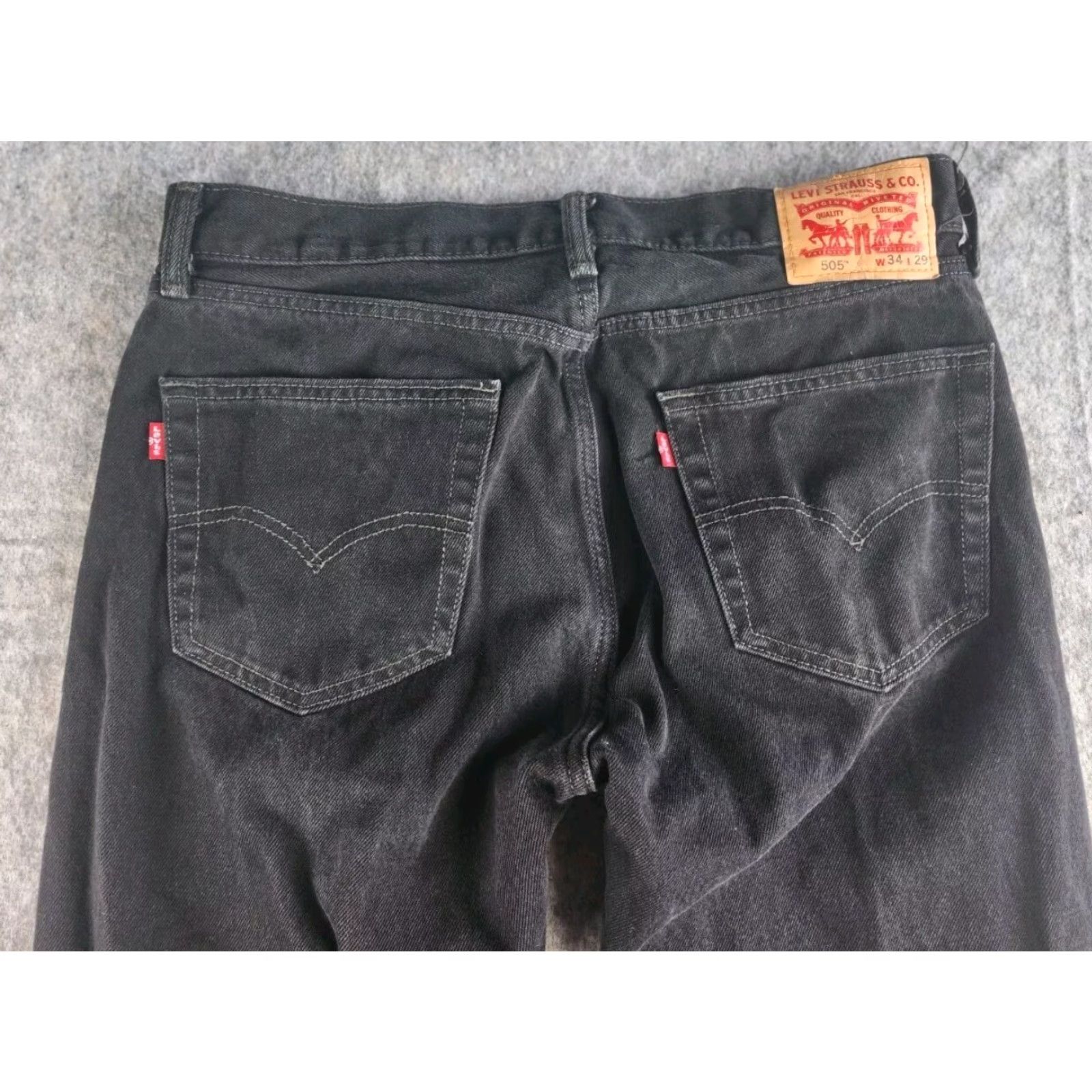 Levi's VINTAGE Levi’s 505 Black Denim Jeans Men’s 34x29 Y2K Double Red Tab ERROR Shirt? Size US 34 / EU 50 - 3 Thumbnail