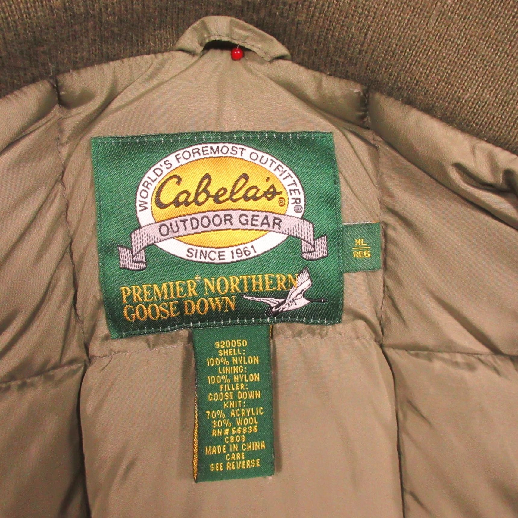 Vintage Cabela's Premier Northern Goose Down Quilted Puffer Jacket Mens XL Green Coat Wardrobe Winter 90s Outdoor Puffer Jacket Mens Green XL Size US XL / EU 56 / 4 - 4 Thumbnail