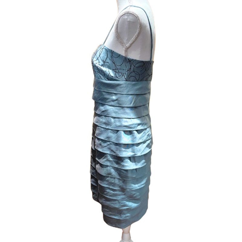 Other JESSICA HOWARD Teal & Brown Slip Cocktail Dress Sz 6P Size M / US 6-8 / IT 42-44 - 3 Thumbnail