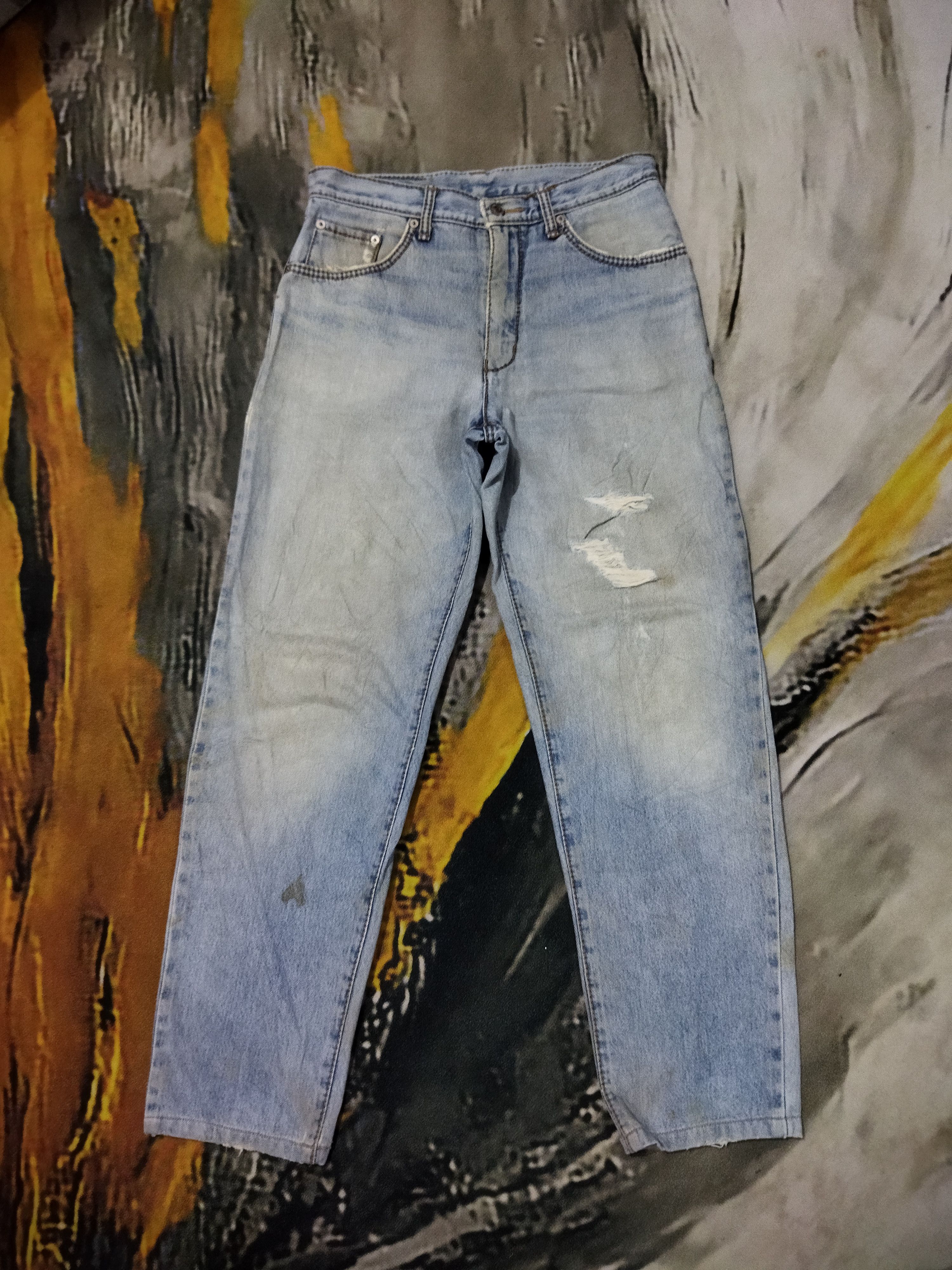 Edwin VINTAGE EDWIN DISTRESSED LIGHT BLUE JEANS PANTS Size US 29 - 1 Thumbnail