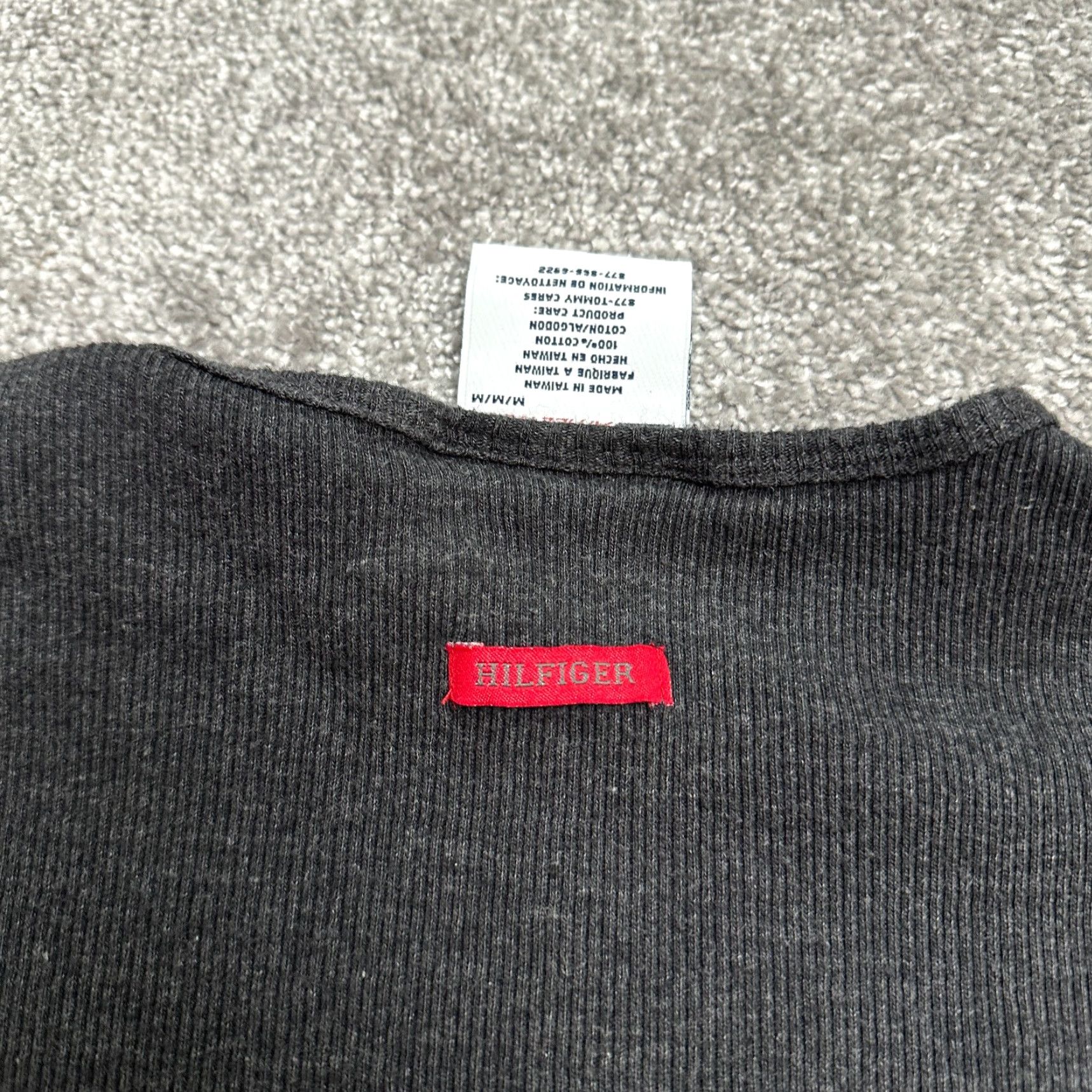 Tommy Hilfiger Tommy Hilfiger Athletics Tank Top Womens Medium Dark Gray Ribbed Knit Sleeveless Tank Size M / US 6-8 / IT 42-44 - 5 Thumbnail