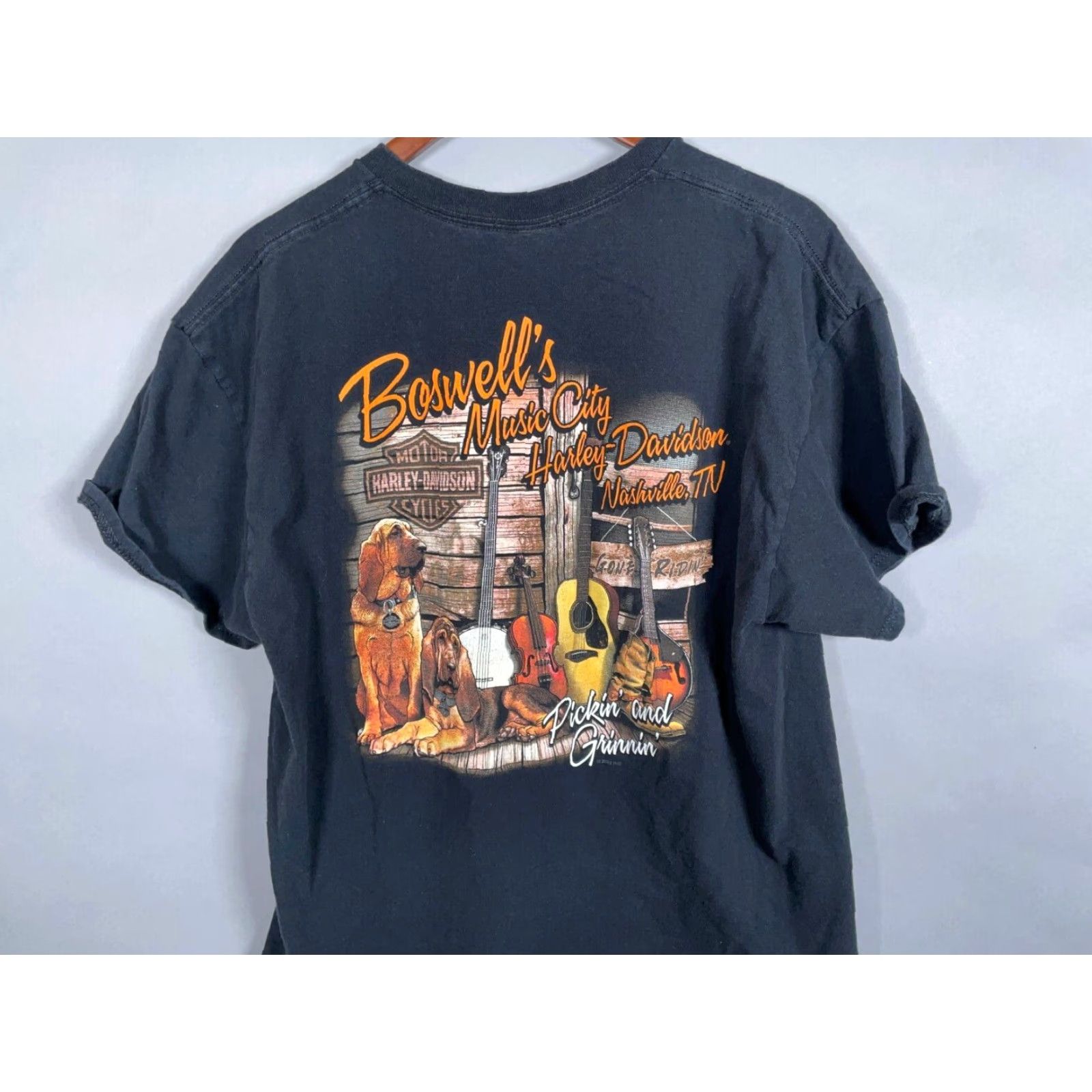 Harley Davidson Harley-Davidson Music City Tennessee Graphic Print T-Shirt Adult Large Black Biker Mens Size US L / EU 52-54 / 3 - 7 Thumbnail