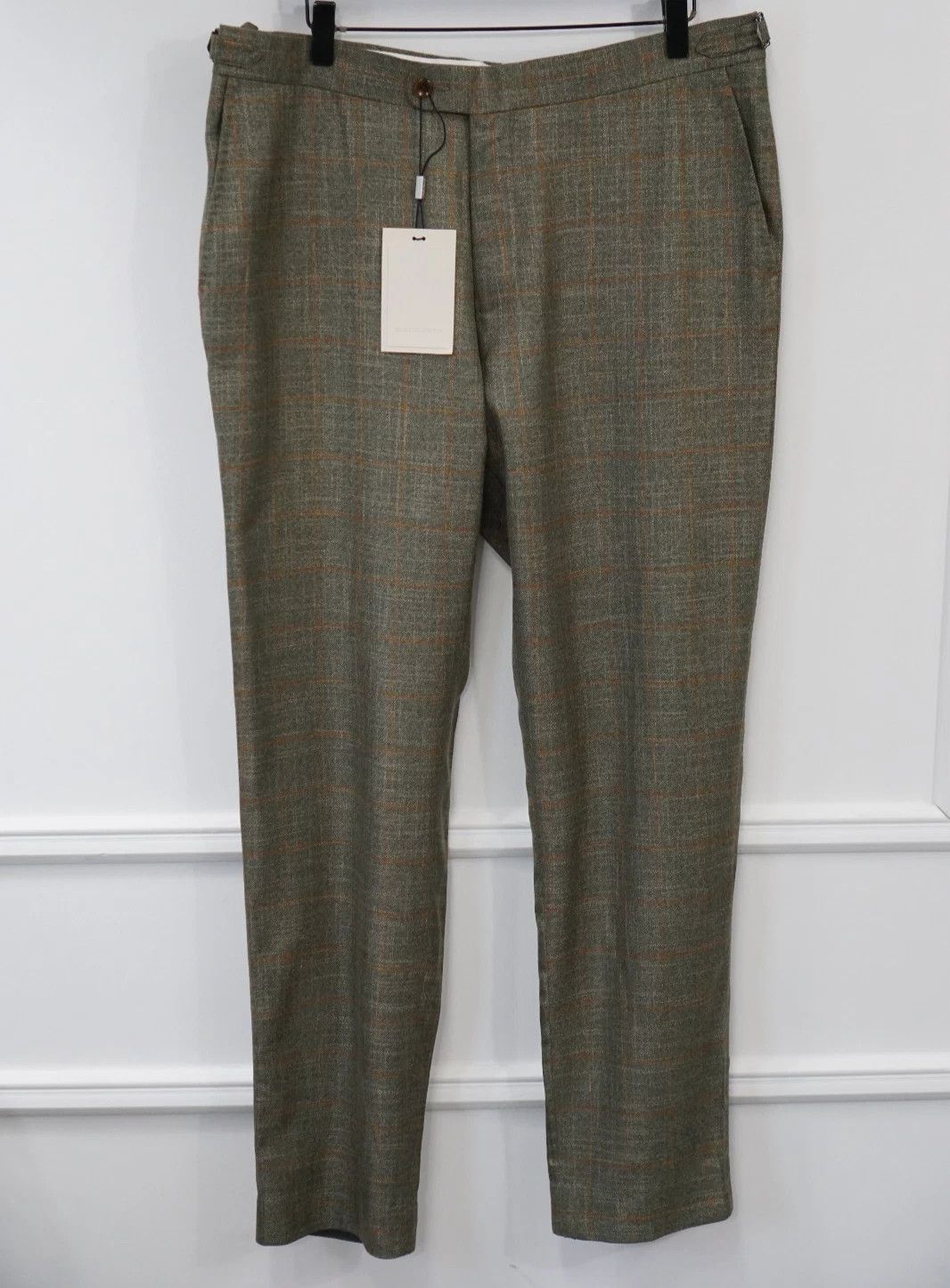 Men Suitsupply Pants Bamboo Green Brescial Size 25 UK/US40S