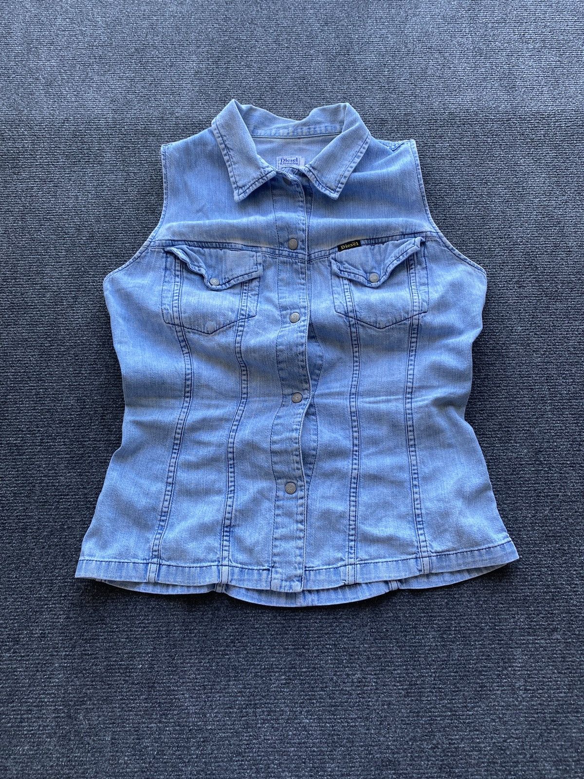 Diesel 🔥90s Diesel Tank top Shirt button up denim rare goth emo Size L / US 10 / IT 46 - 1 Thumbnail