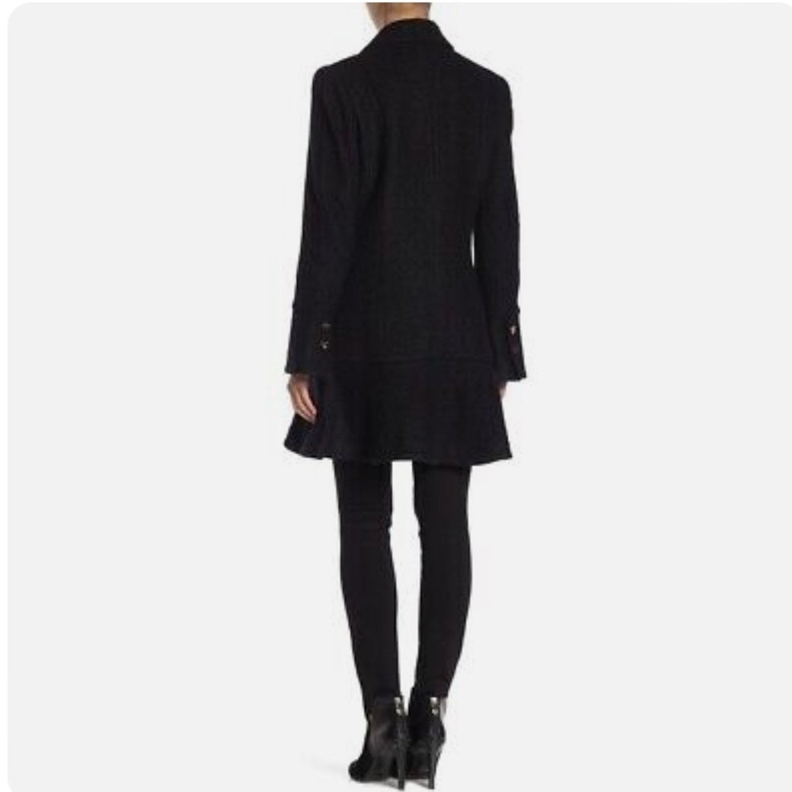 Laundry by Shelli Segal Laundry By Shelli Segal Boucle Skirted Hem Coat Black SZ. S Size S / US 4 / IT 40 - 3 Thumbnail