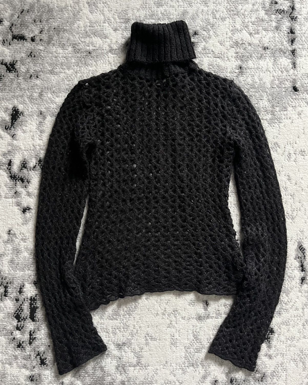 image of Archival Clothing x Dolce Gabbana Aw2012 Dolce & Gabbana Sweater Turtleneck Black Holes, Women's (S