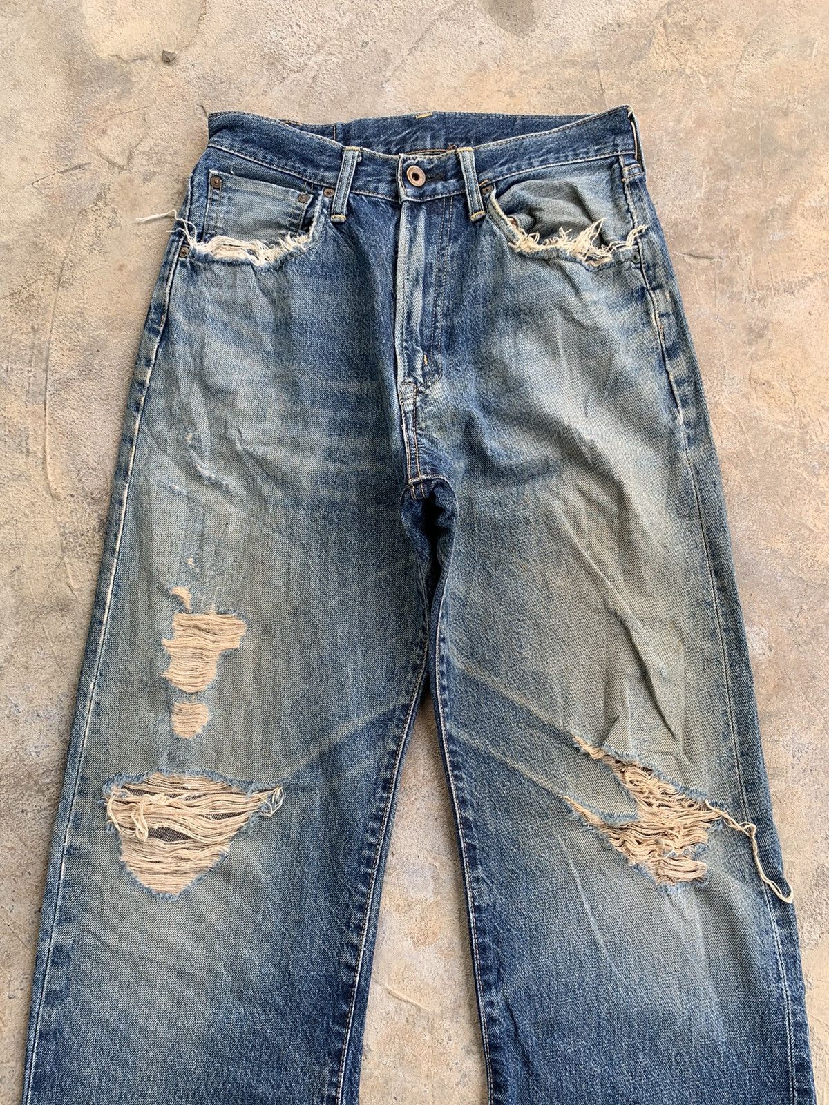 Edwin × Japanese Brand Vintage Edwin 505 Baggy Redline Selvedge Distressed Denim Size US 27 - 4 Thumbnail
