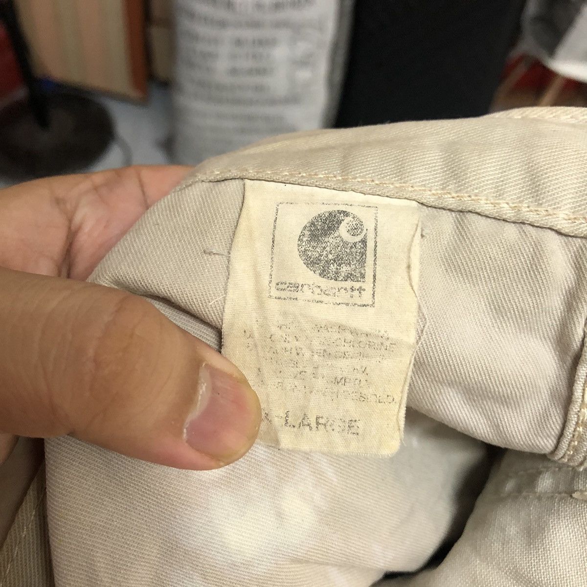Carhartt Carhatt faded White dirty worker painter cargo Pants #A2588 Size US 33 - 20 Thumbnail