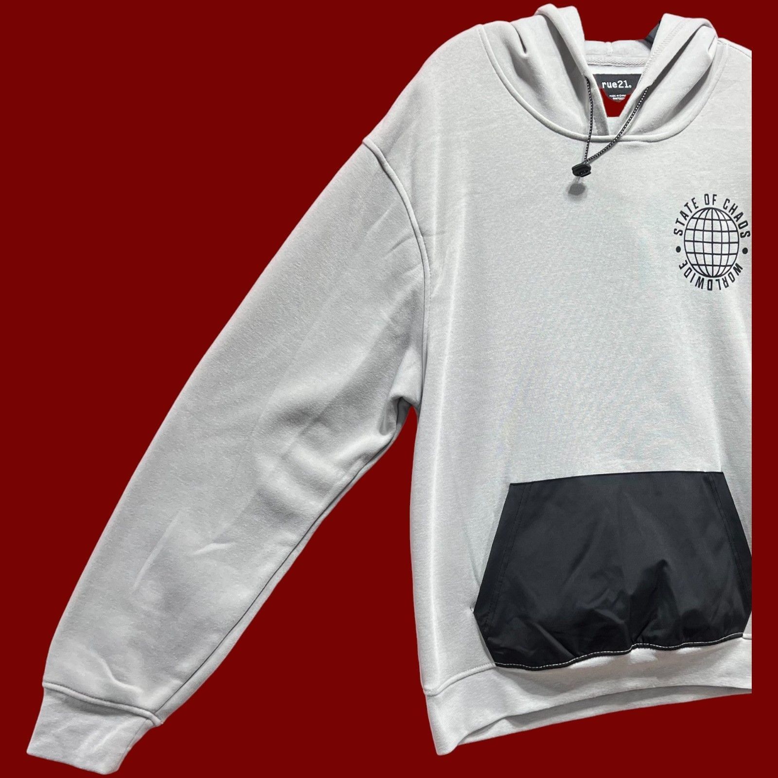 rue21 Rue 21 - Men's Long Sleeve Hooded Sweatshirt - Gray - Small Size US S / EU 44-46 / 1 - 13 Thumbnail