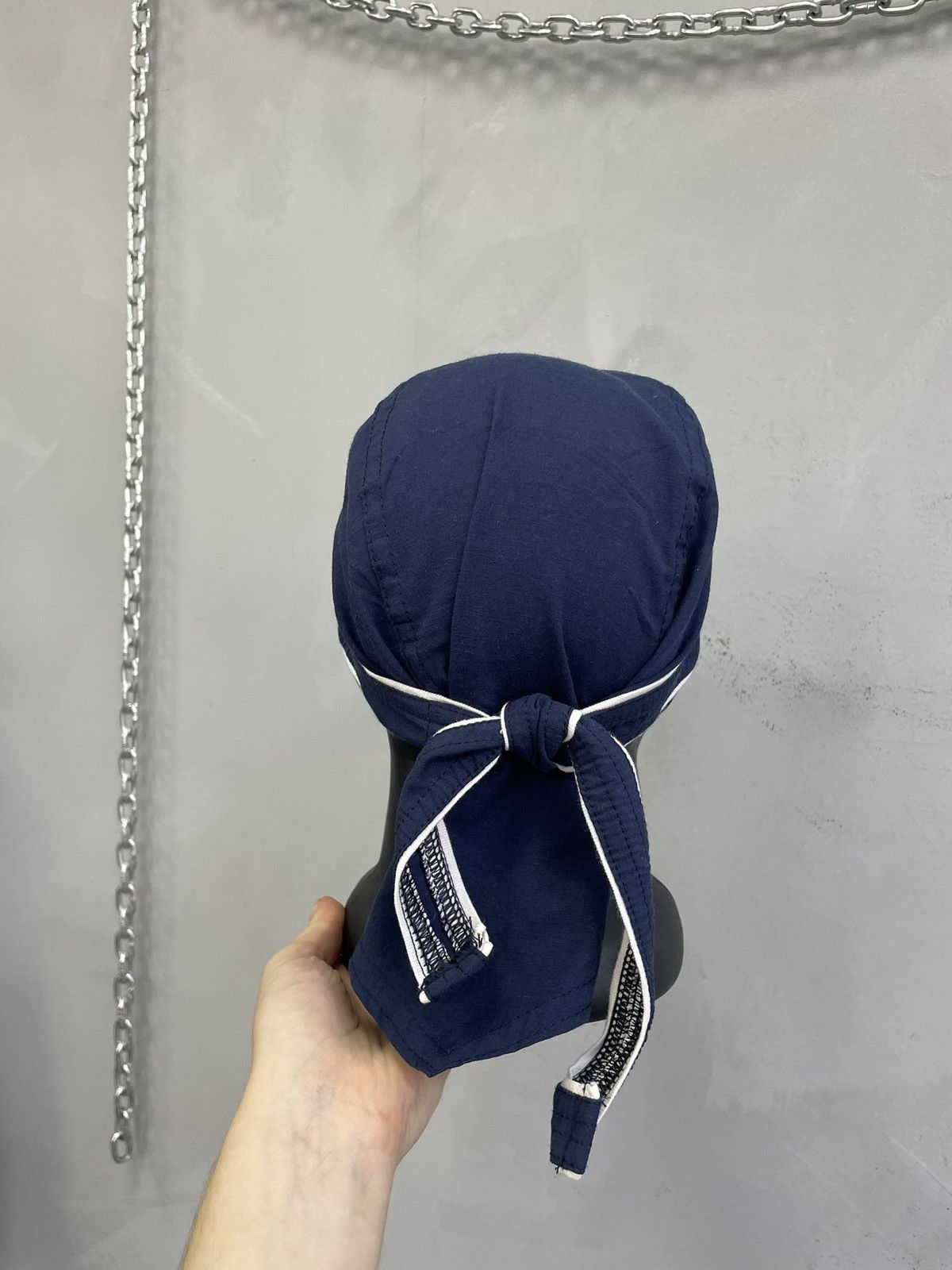 Nike Blue Y2K bandana hat Cap Swoosh Logo Embroidered