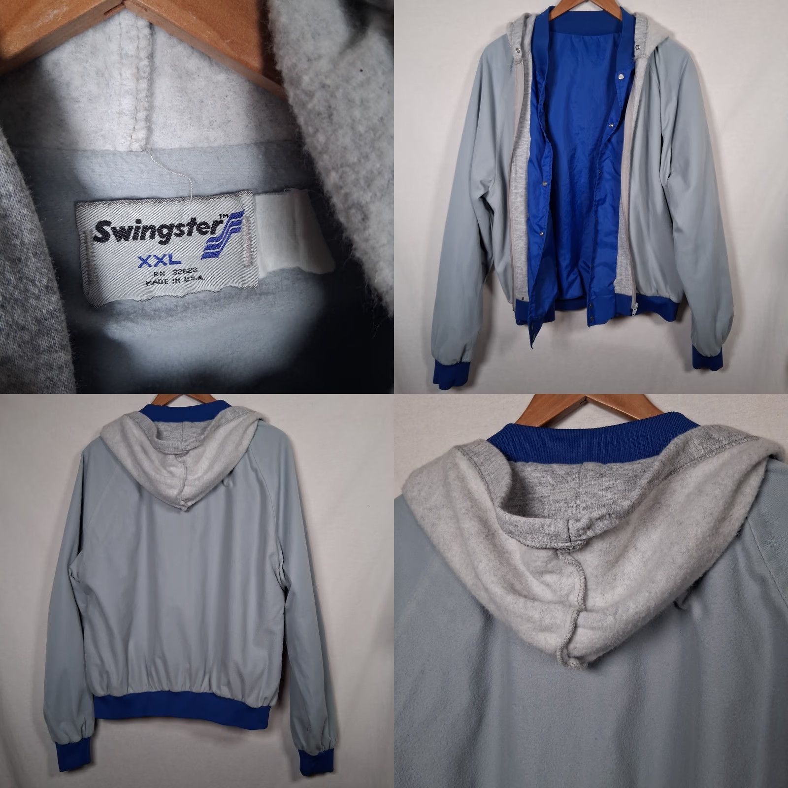 J Brand VINTAGE Swingster Jacket Bomber Jacket Workwear Blue XXL Men Nylon Softshell Solid Size US XXL / EU 58 / 5 - 8 Thumbnail