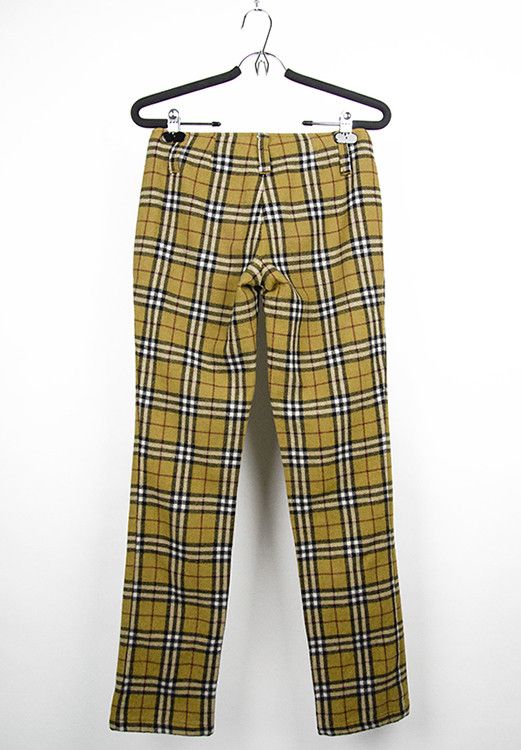 Dolce & Gabbana D&G Plaid Wool-Blend Trousers Camel Check - Size 26/30 Size 26" / US 2 / IT 38 - 2 Thumbnail