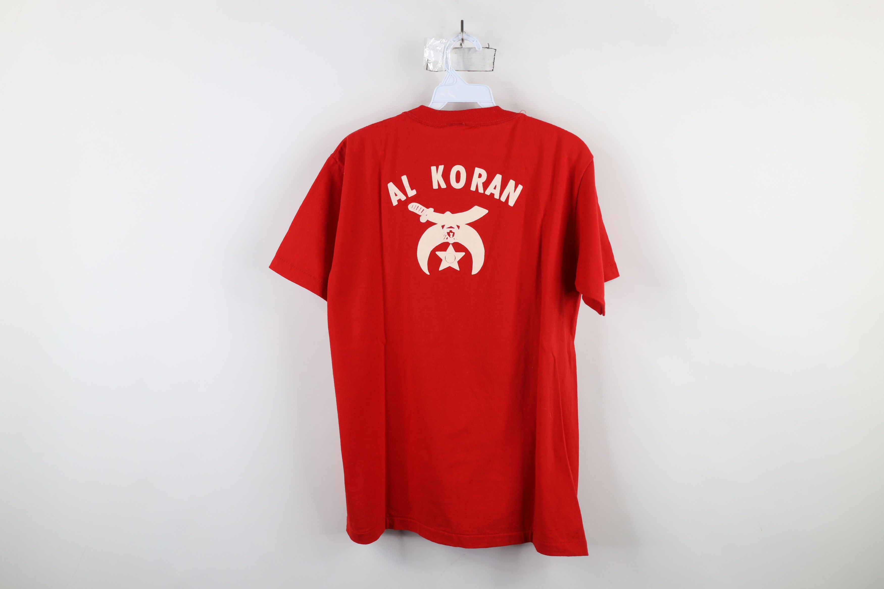 Vintage Vintage 70s County Fire Brigade Al Koran T-Shirt Red USA Size US L / EU 52-54 / 3 - 8 Thumbnail