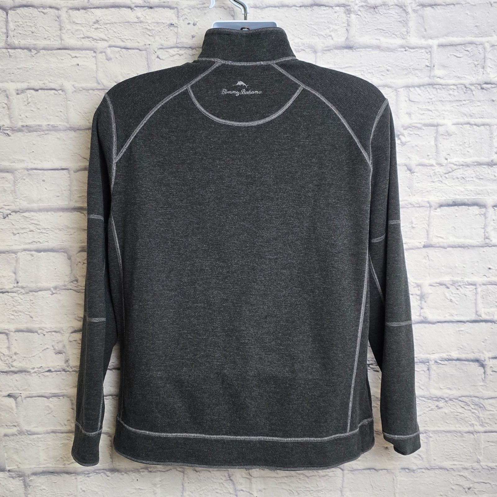 Tommy Bahama Tommy Bahama Lg Reversible 1/4 Zip Pullover Sweatshirt Gray Size US L / EU 52-54 / 3 - 4 Thumbnail