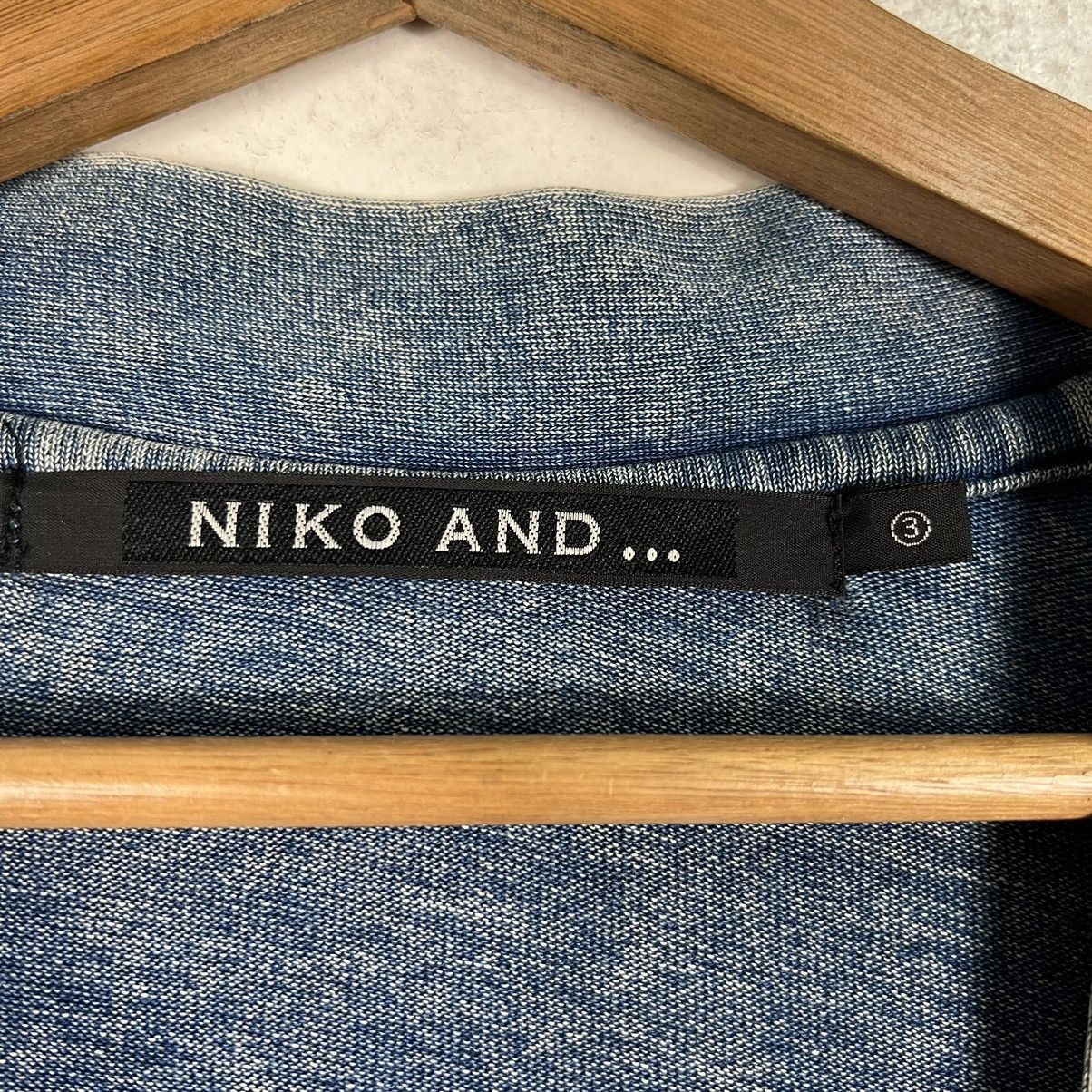 Designer 🔥 NIKO AND DYED WASHED INDIGO MANDARIN CARDIGAN JACKET Size US L / EU 52-54 / 3 - 14 Thumbnail