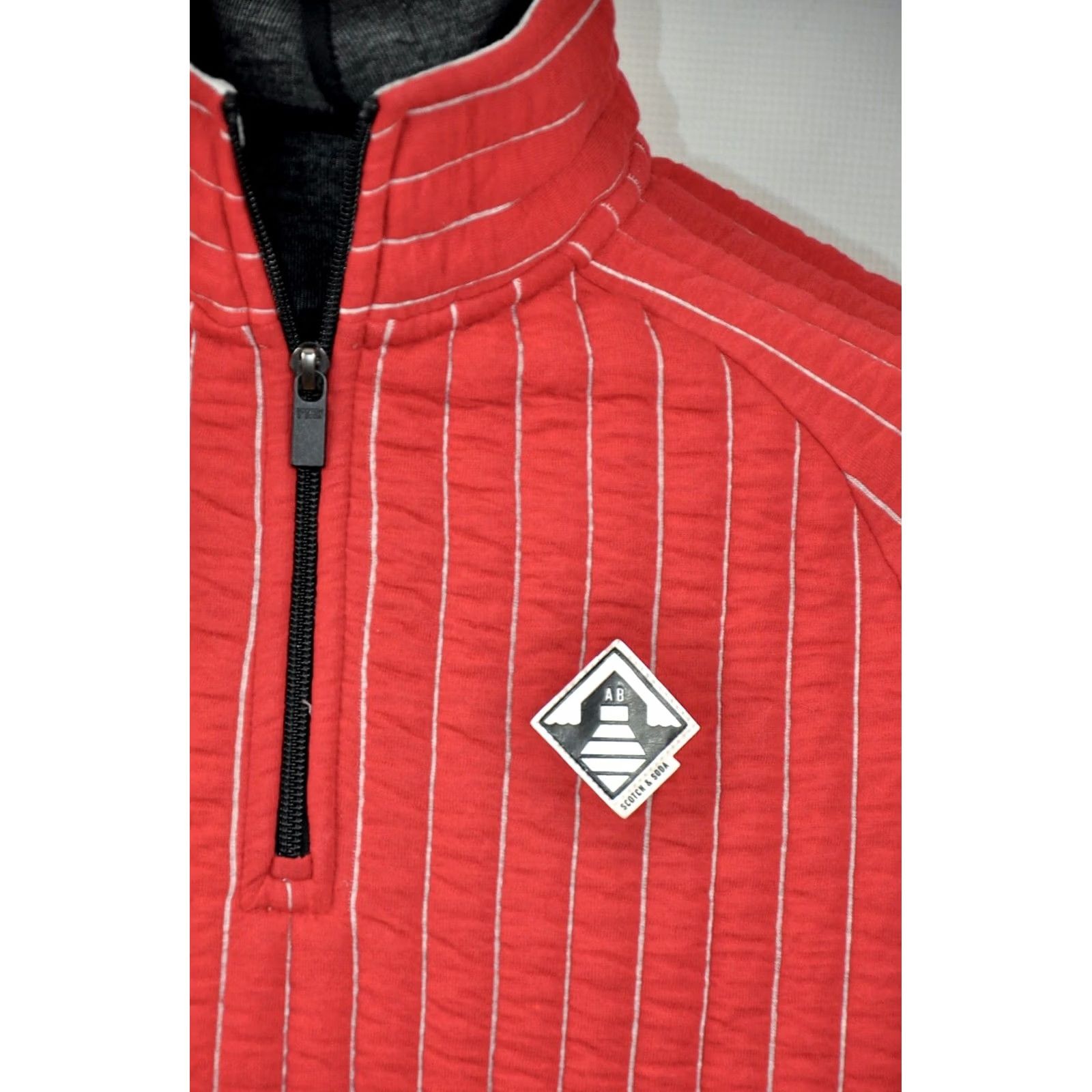 Scotch & Soda SCOTCH & SODA Regular Fit Zip Sweatshirt 3D Quilting Men M Red Shirt Size US M / EU 48-50 / 2 - 4 Thumbnail