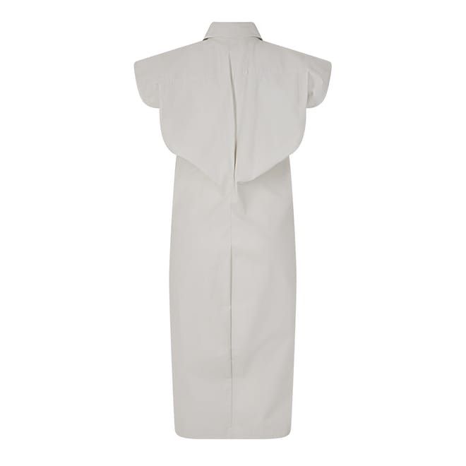 Bottega Veneta Bottega Veneta Collared Neck Midi A-Line Dress in White Size M / US 6-8 / IT 42-44 - 2 Thumbnail