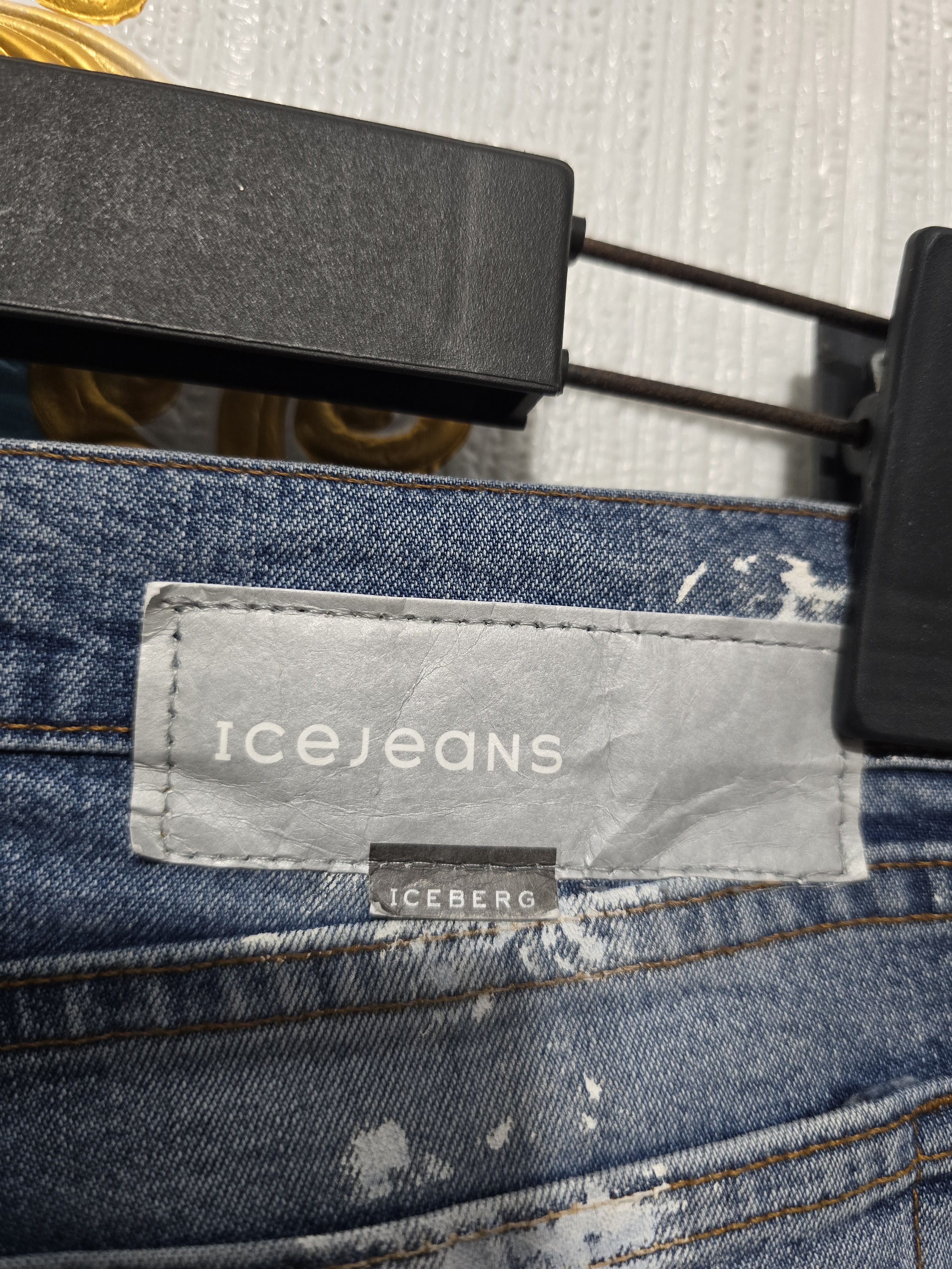 Iceberg ICEBERG Vintage no waist printed jeans made in Italy, MEDIUM Size 29" - 7 Thumbnail