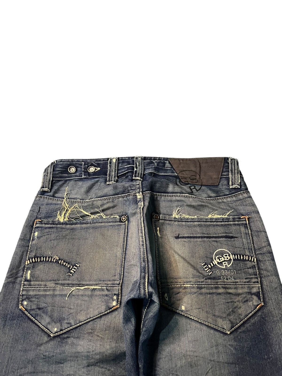 G-Star Vintage Italy G Star Raw Mud Wash Distressed Jeans Size US 31 - 4 Thumbnail
