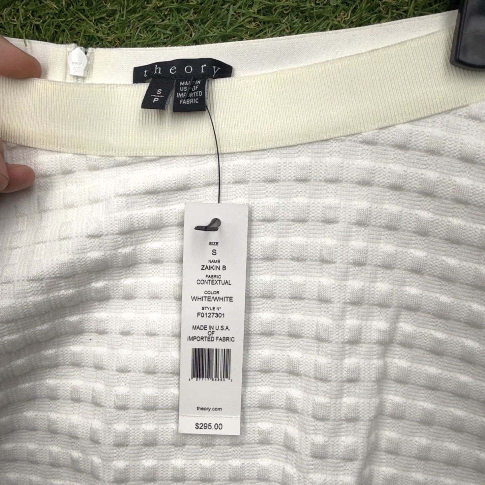 Theory Theory Skirt Womens S White Knit Ponte Flare Knee Length Pockets Lined Zipper NWT Size 28" / US 6 / IT 42 - 4 Thumbnail