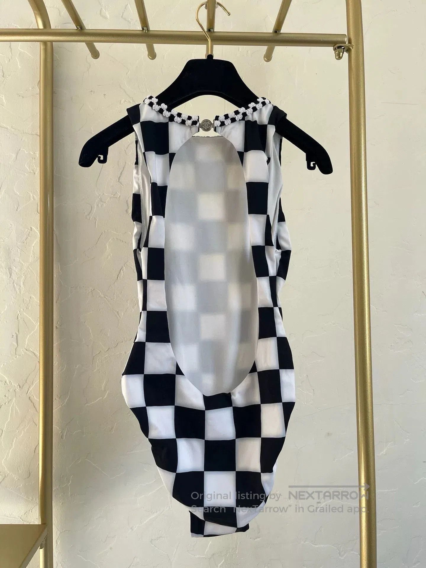 Chanel Chanel 2023 Black and White Checkered Swimsuit. Size US 34 / EU 50 - 2 Thumbnail