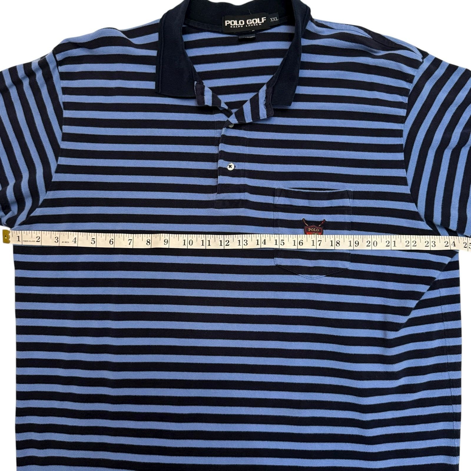 Polo Ralph Lauren Vintage Polo Golf Ralph Lauren XXL Striped Blue Shirt Crest Size US XXL / EU 58 / 5 - 10 Thumbnail