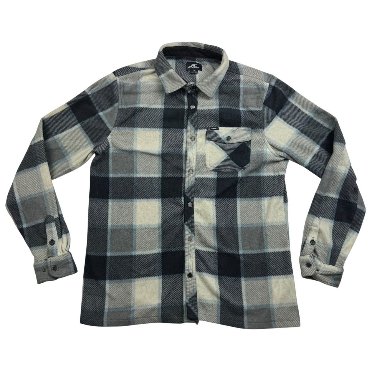 O'Neill O'Neill Men's Fleece L/S Snap Shirt Gray/Black Beige Plaid • Size US M / EU 48-50 / 2 - 2 Thumbnail