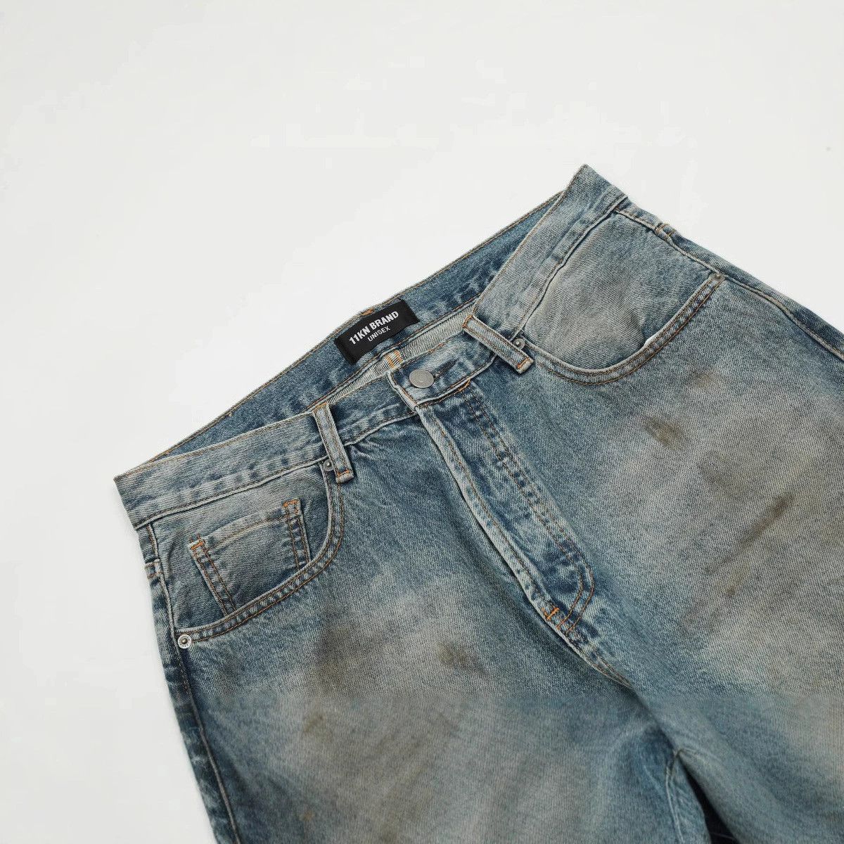 Japanese Brand × Jean Men's retro washed distressed straight loose casual jeans Size US 32 / EU 48 - 3 Thumbnail
