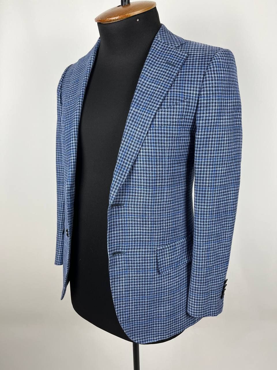 Suitsupply Suitsupply Lazio Wool Silk Linen Check Blue Blazer Size 44 Size 44R - 2 Thumbnail