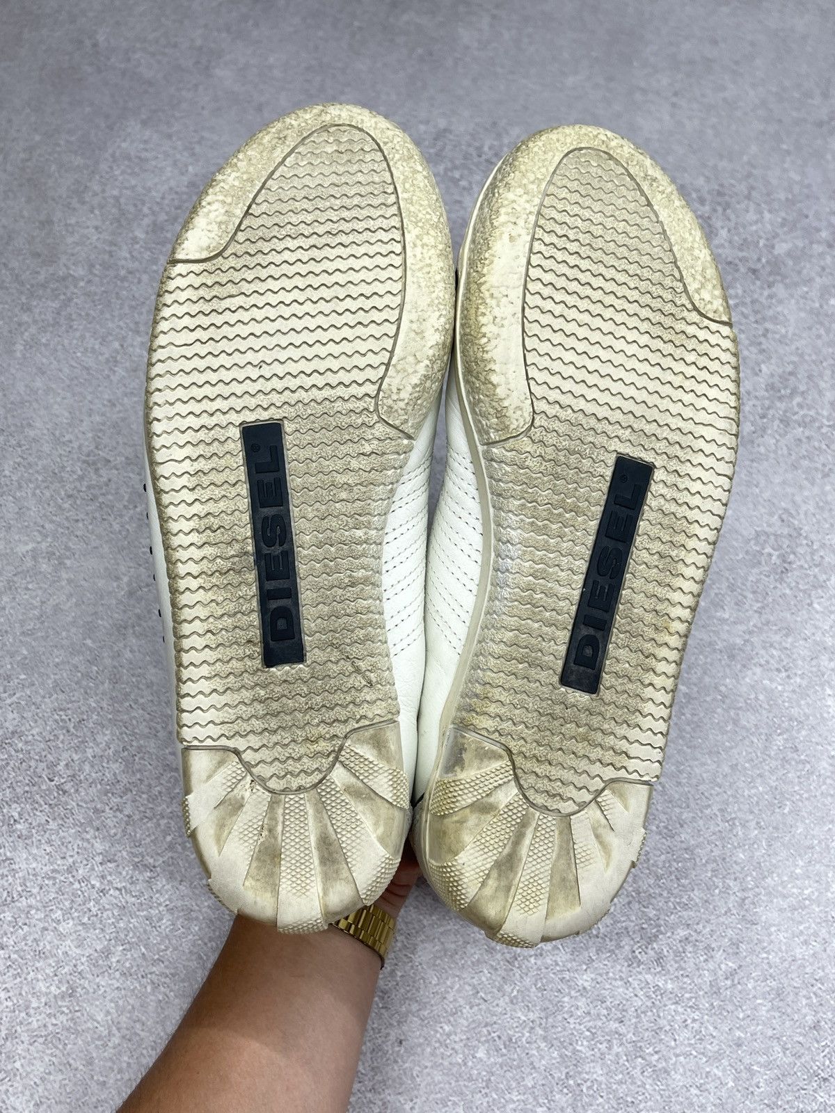 Diesel Mens Diesel Leather Low Sneakers Shoes White Size US 10.5 / EU 43-44 - 9 Thumbnail